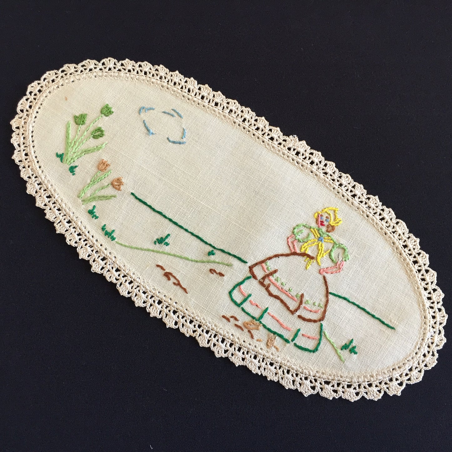 Australian Vintage Hand Embroidered Sandwich Doily