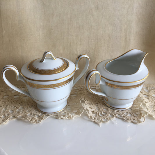 Noritake Richmond Japanese Vintage Creamer & Lidded Sugar Bowl Set