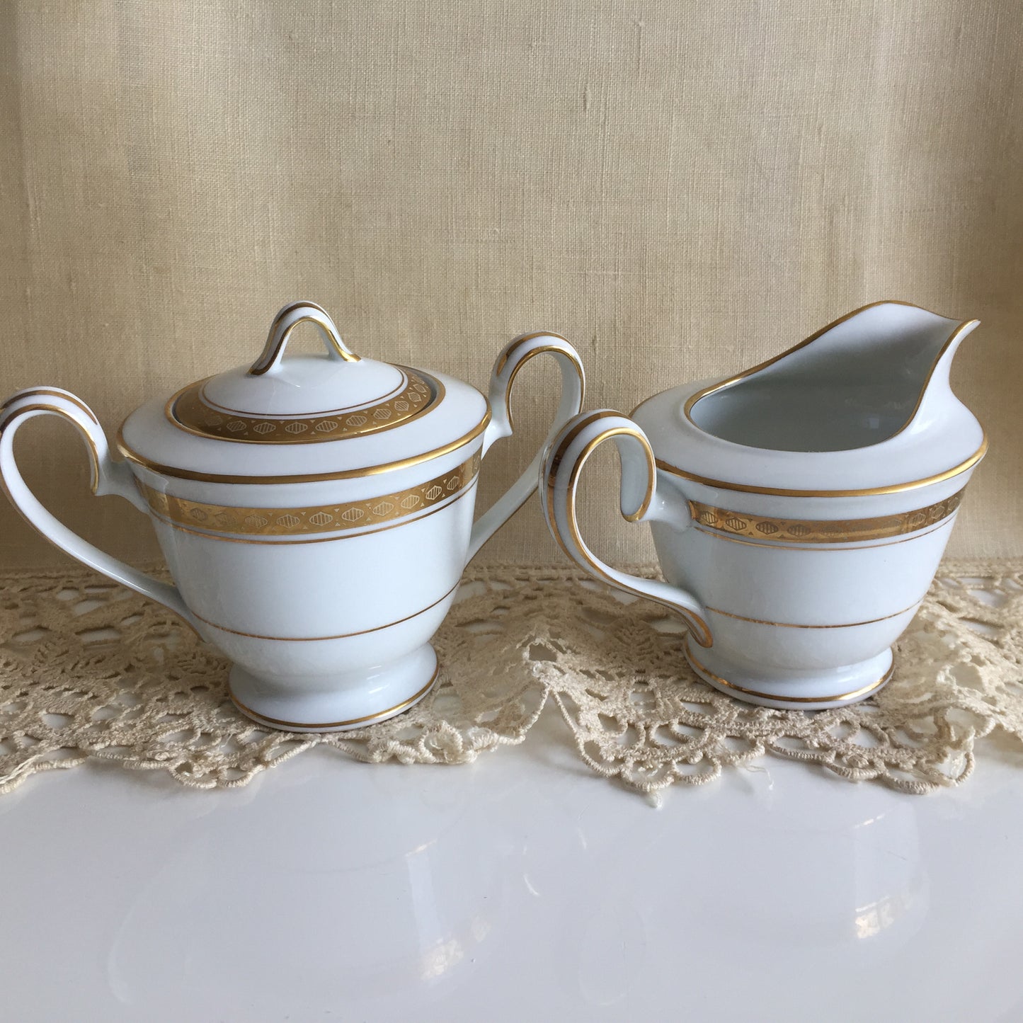 Noritake Richmond Japanese Vintage Creamer & Lidded Sugar Bowl Set