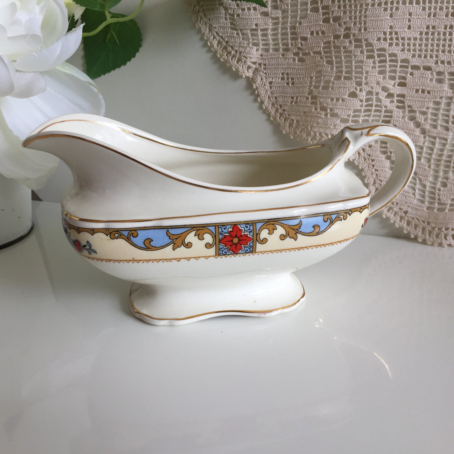 English Vintage Ceramic Gravy Boat