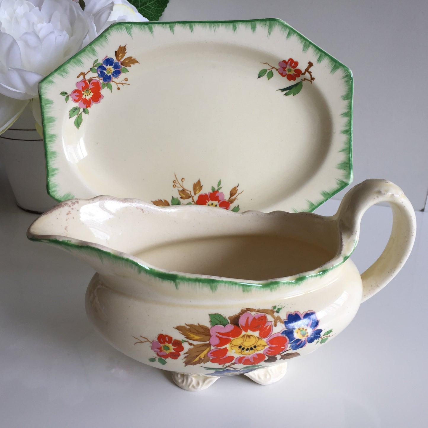 English Vintage Ceramic Gravy Boat