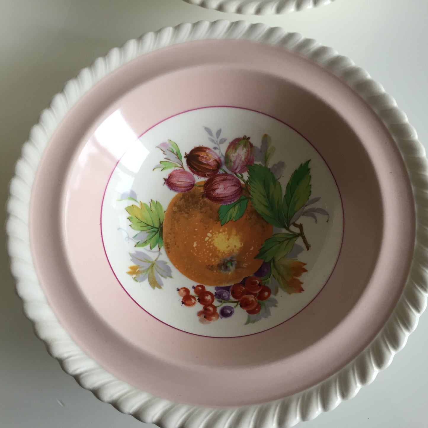 Johnson Brothers Old English Set of 6 Pink California Fruit Compote Bowls