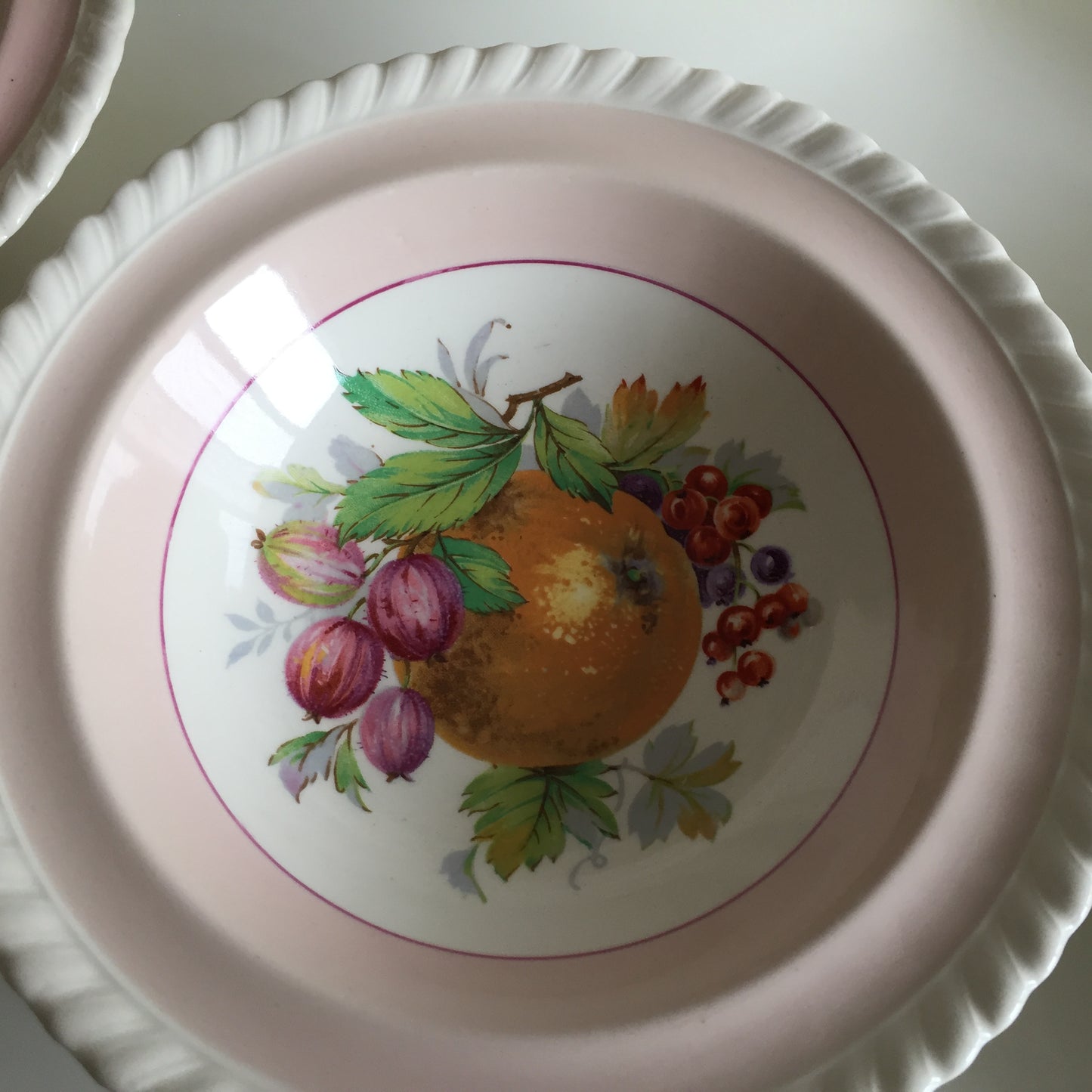 Johnson Brothers Old English Set of 6 Pink California Fruit Compote Bowls