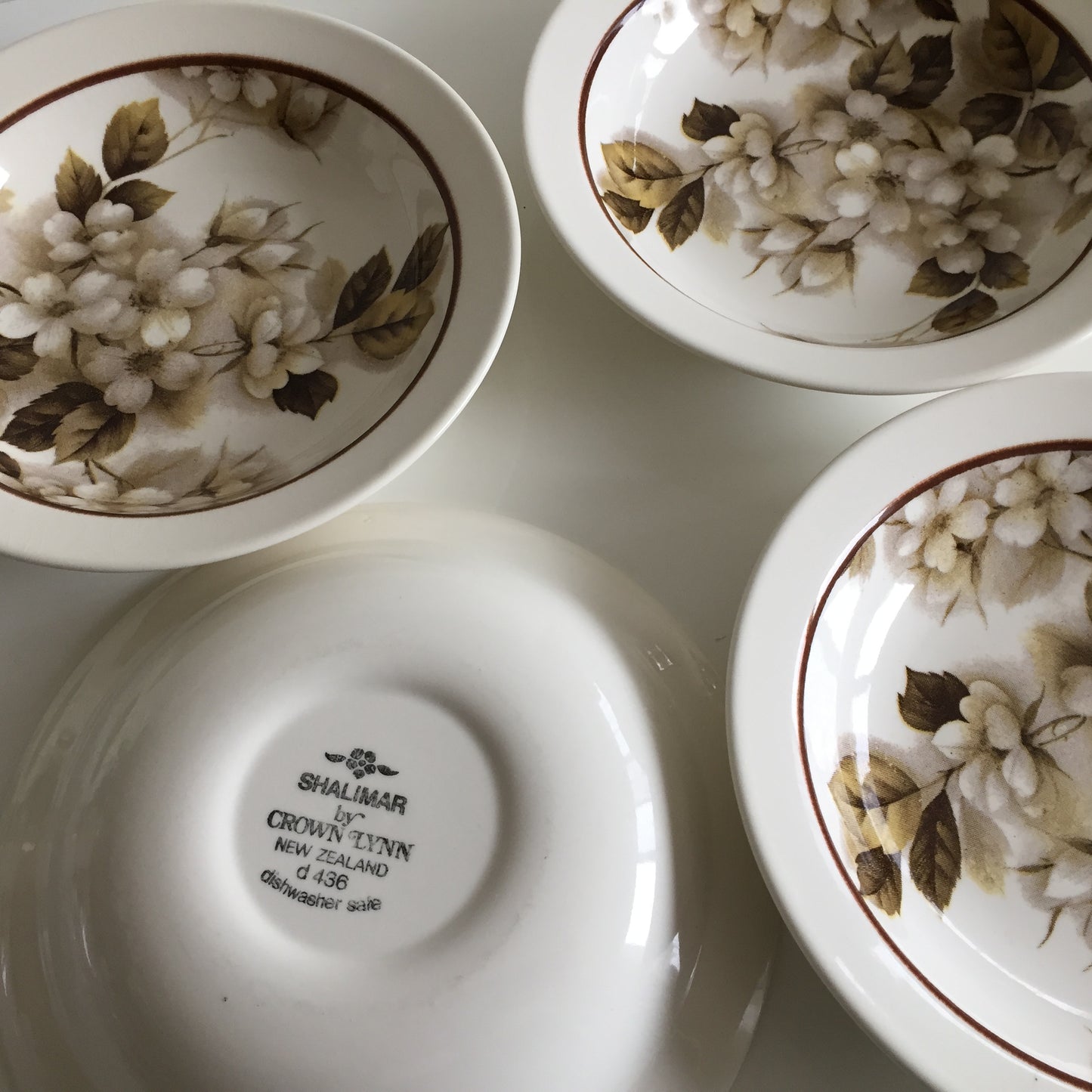 Vintage Crown Lynn NZ  Shalimar Set of 4 Cereal | Soup | Compote Bowls