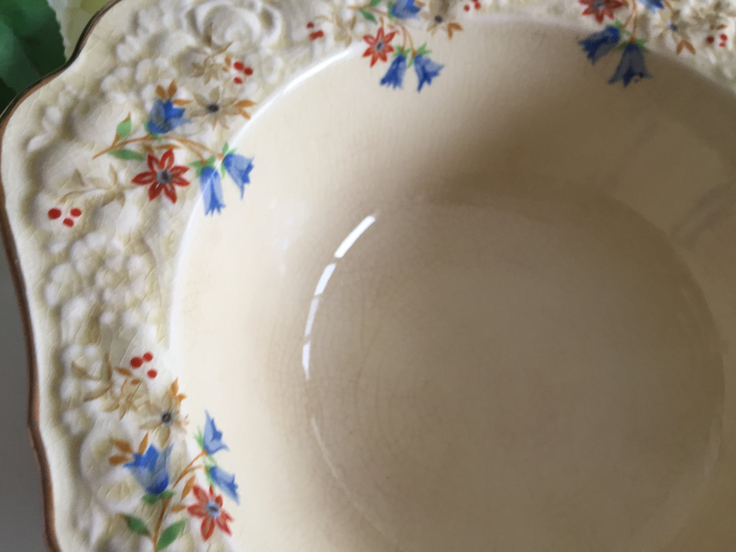 Crown Ducal Florentine Snack | Fruit | Salad Bowl | Tureen | Square Embossed Rim