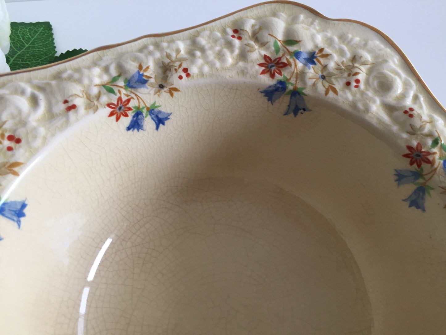 Crown Ducal Florentine Snack | Fruit | Salad Bowl | Tureen | Square Embossed Rim