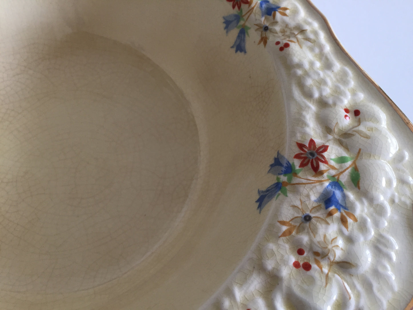 Crown Ducal Florentine Snack | Fruit | Salad Bowl | Tureen | Square Embossed Rim