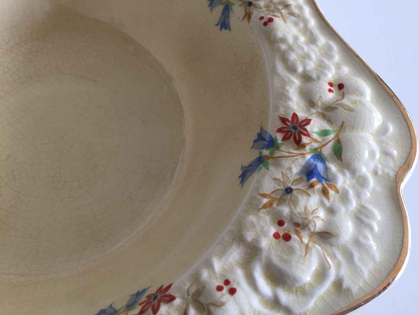 Crown Ducal Florentine Snack | Fruit | Salad Bowl | Tureen | Square Embossed Rim