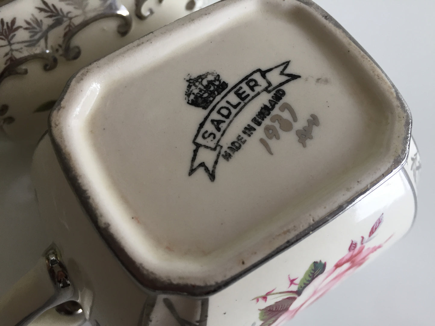 Collectible Vintage Sadler Creamer (milk jug) | Lidded Sugar Bowl Set Made in England