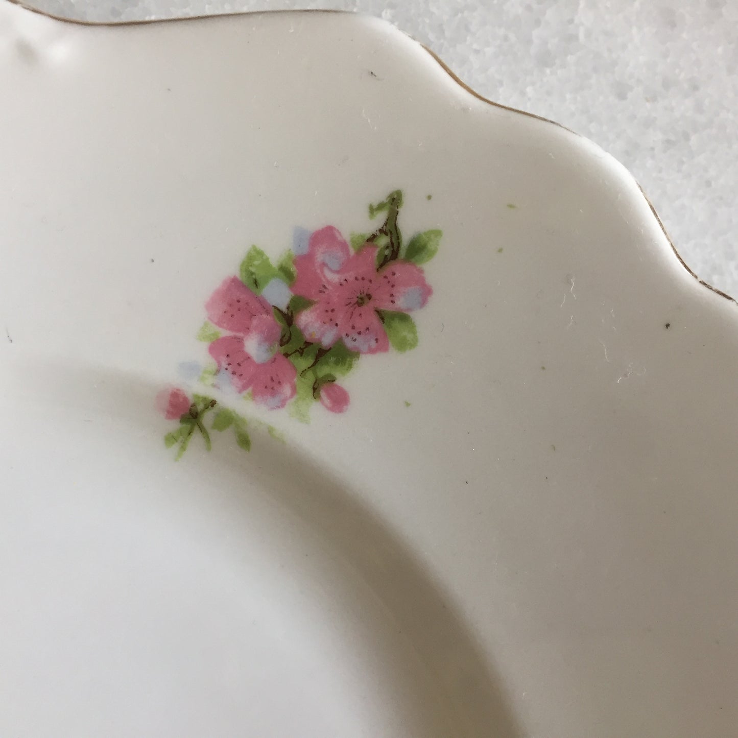 1940s Vintage Square Cake Plate Cherry Blossom Pattern, Made in England