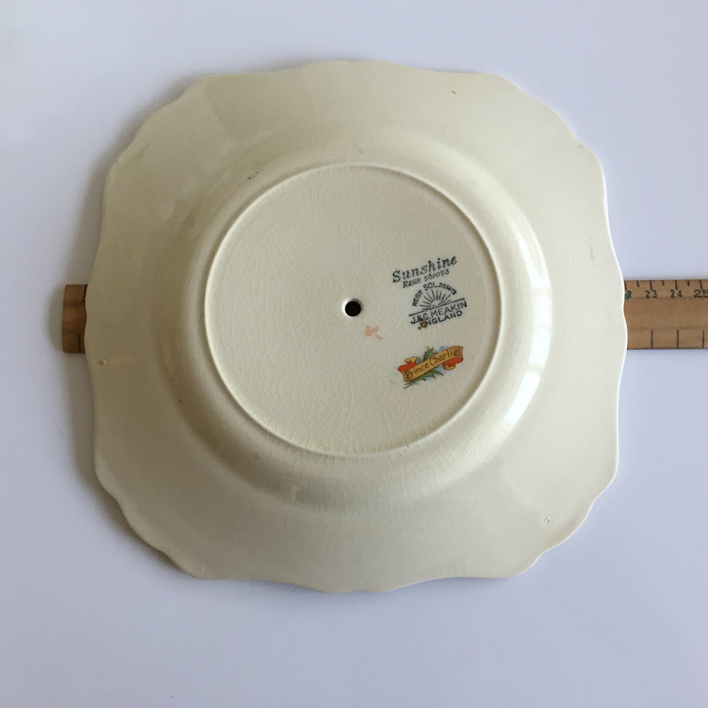 Vintage J & G Meakin "PRINCE CHARLIE" Pattern Square Serving Plate Made in England