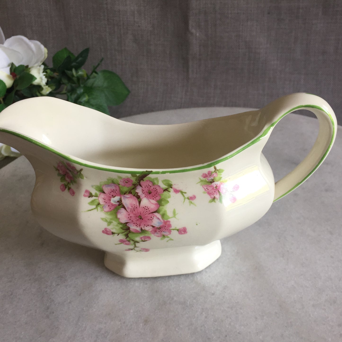 1940s Vintage Square Cake Plate Cherry Blossom Pattern, Made in England