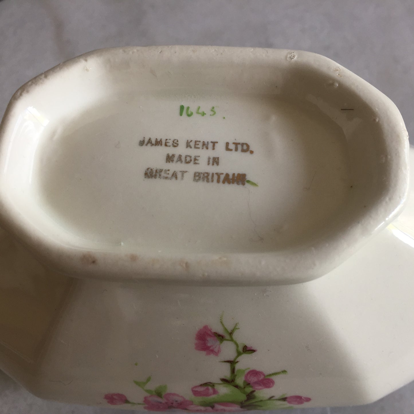 1940s Vintage Square Cake Plate Cherry Blossom Pattern, Made in England
