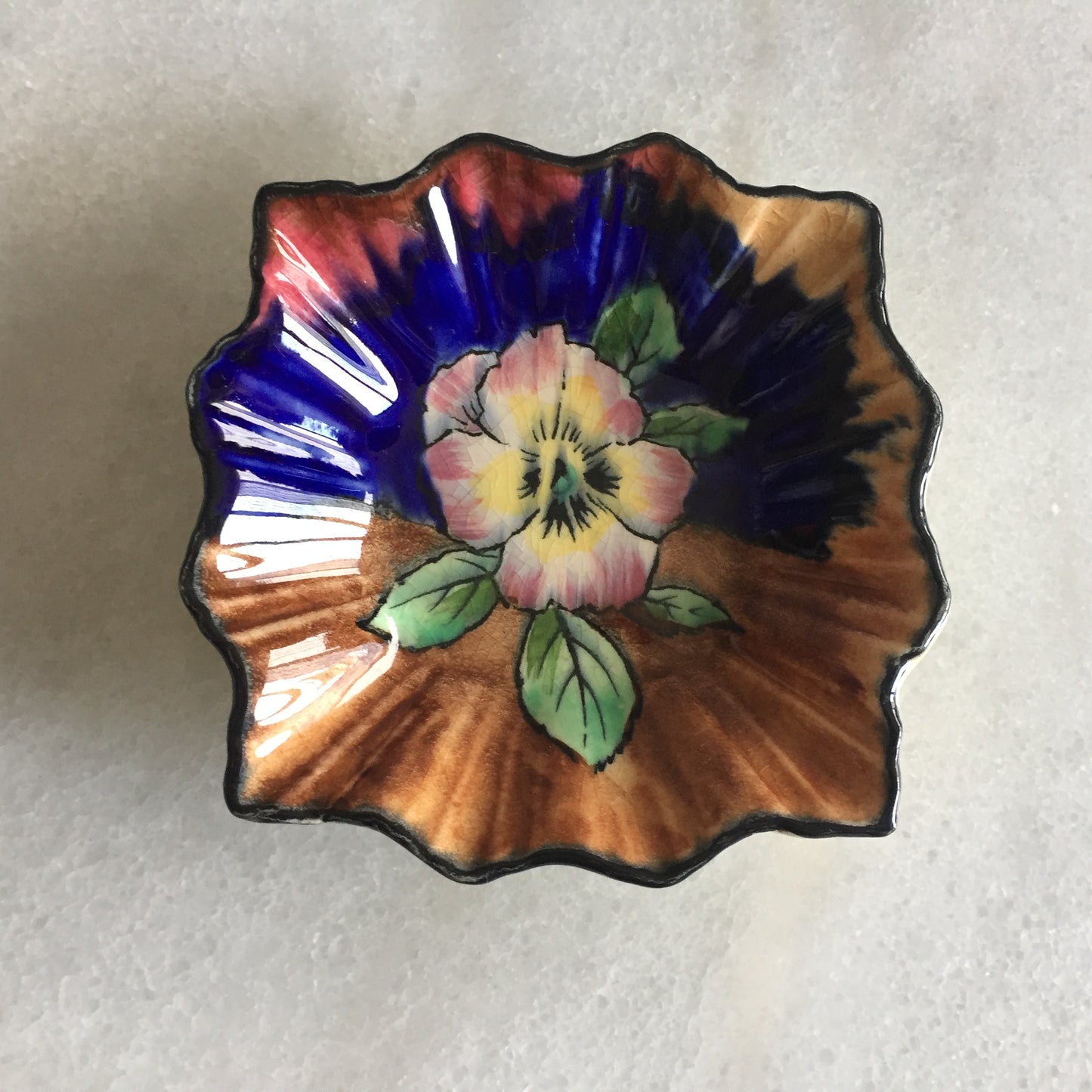 H K Tunstall 1930s Art Deco Vintage Porcelain Pin Dish VIOLA