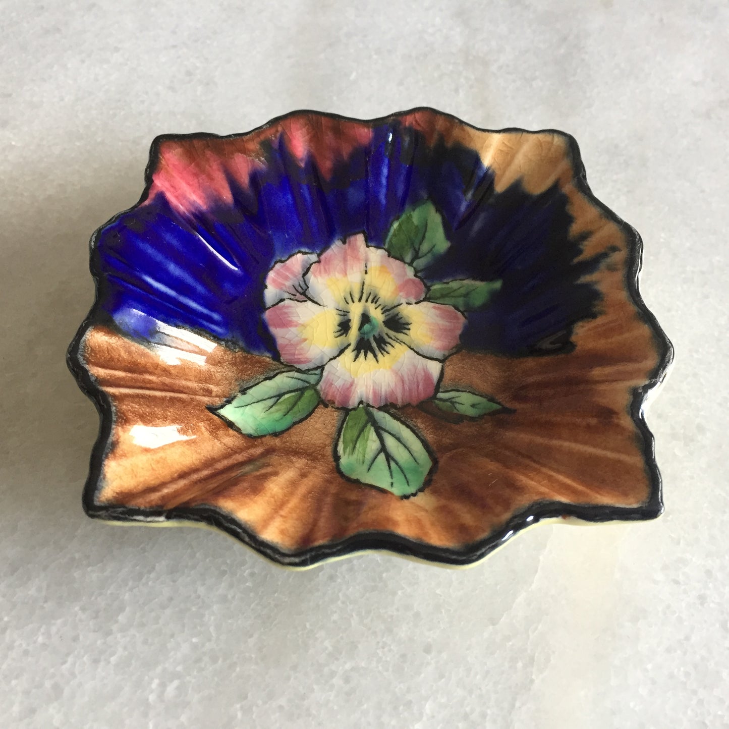 H K Tunstall 1930s Art Deco Vintage Porcelain Pin Dish VIOLA