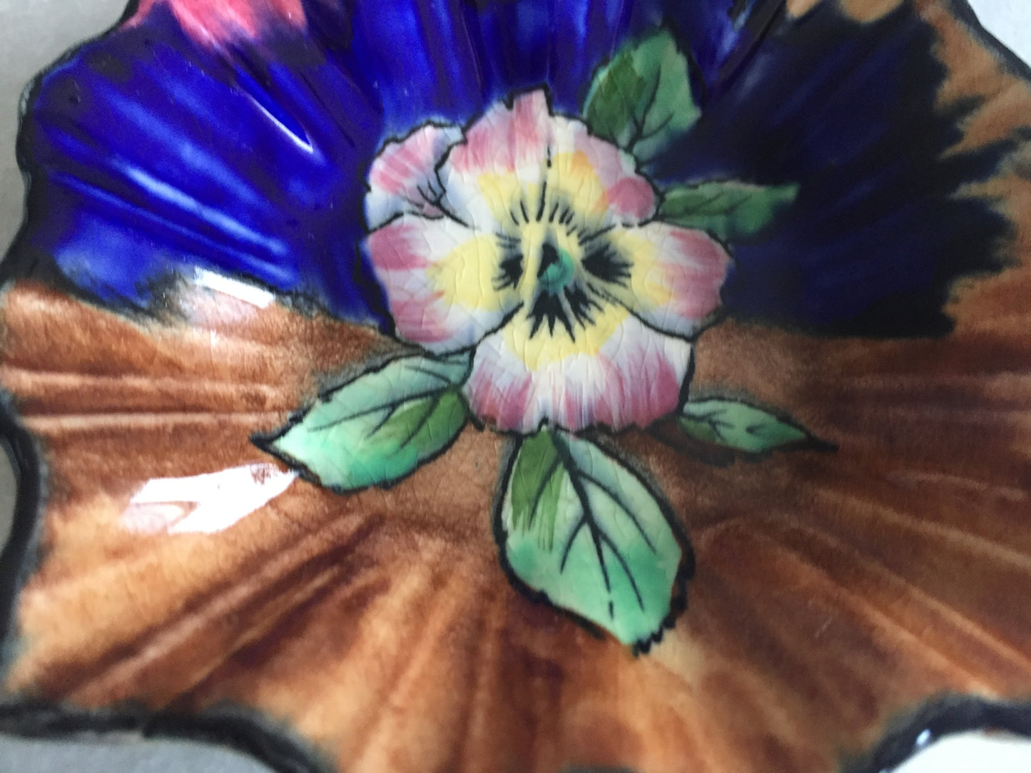 H K Tunstall 1930s Art Deco Vintage Porcelain Pin Dish VIOLA