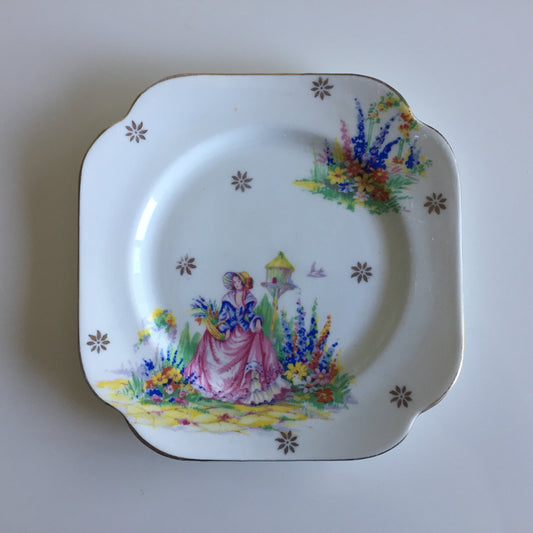 Vintage Colclough Fine Bone China Crinoline Lady Pattern Dessert Side Plate