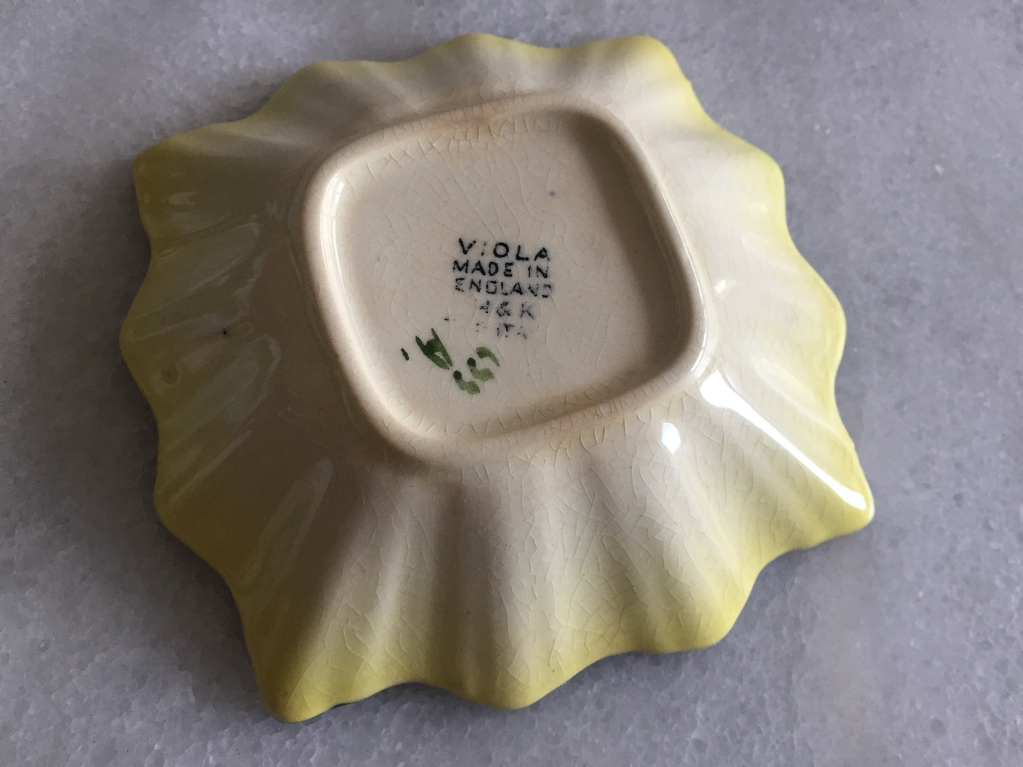 H K Tunstall 1930s Art Deco Vintage Porcelain Pin Dish VIOLA