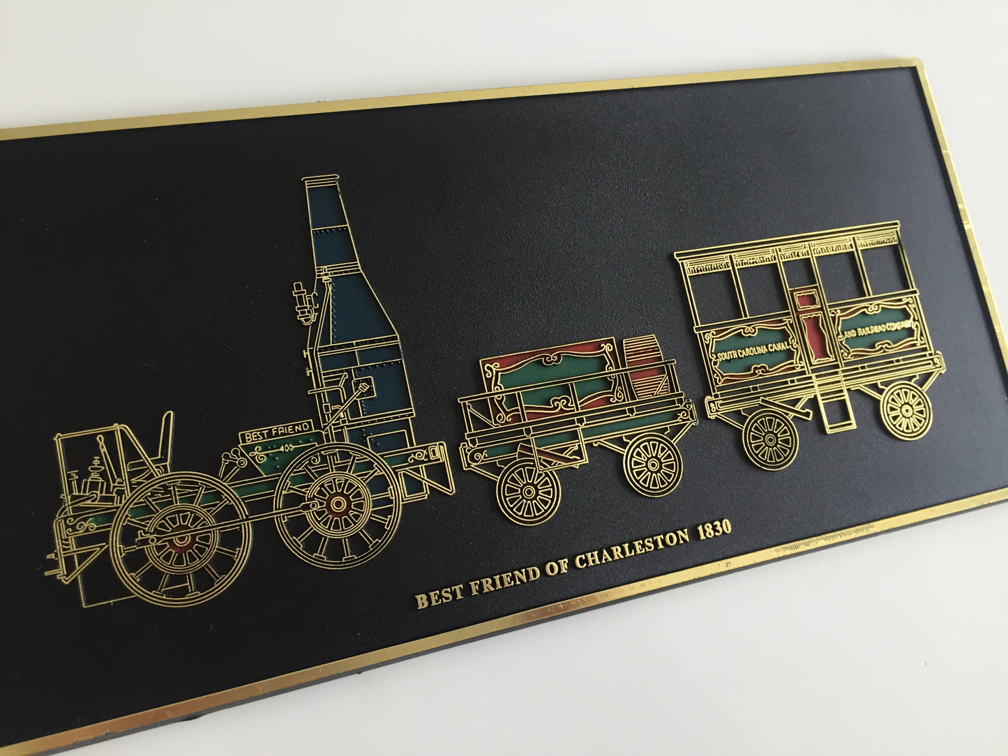 Vintage Railroad Art Plaque: The Best Friend of Charleston 1930 Locomotive