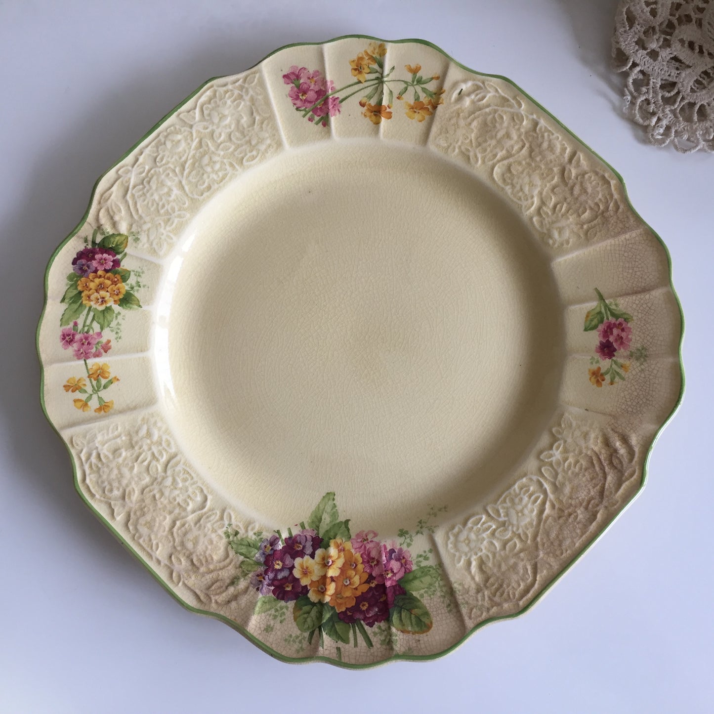 Art Deco Vintage Myott Staffordshire Floral Dinner Plate