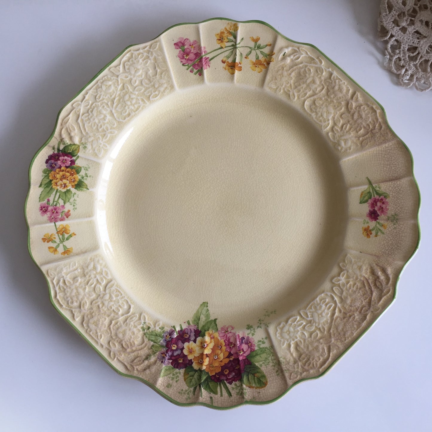 Art Deco Vintage Myott Staffordshire Floral Dinner Plate