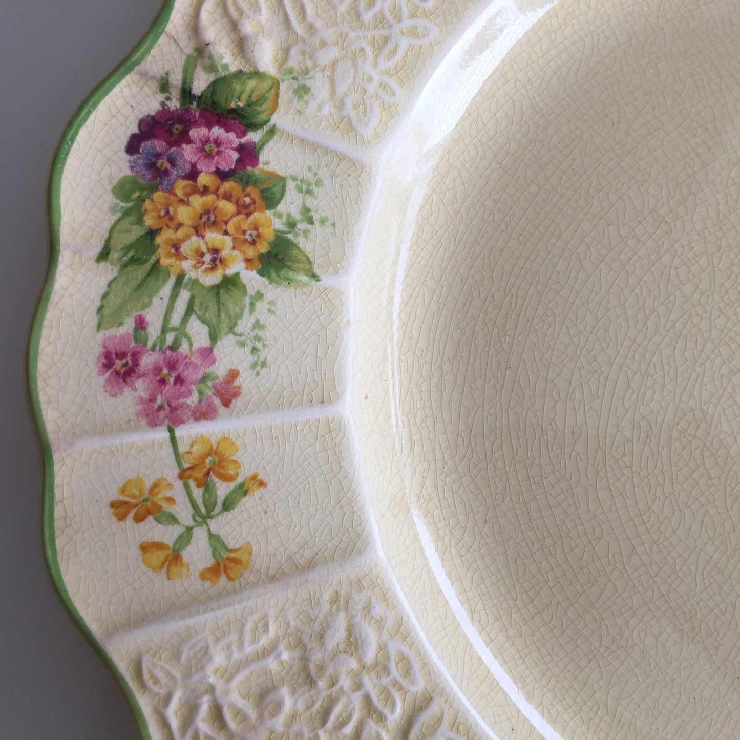 Art Deco Vintage Myott Staffordshire Floral Dinner Plate