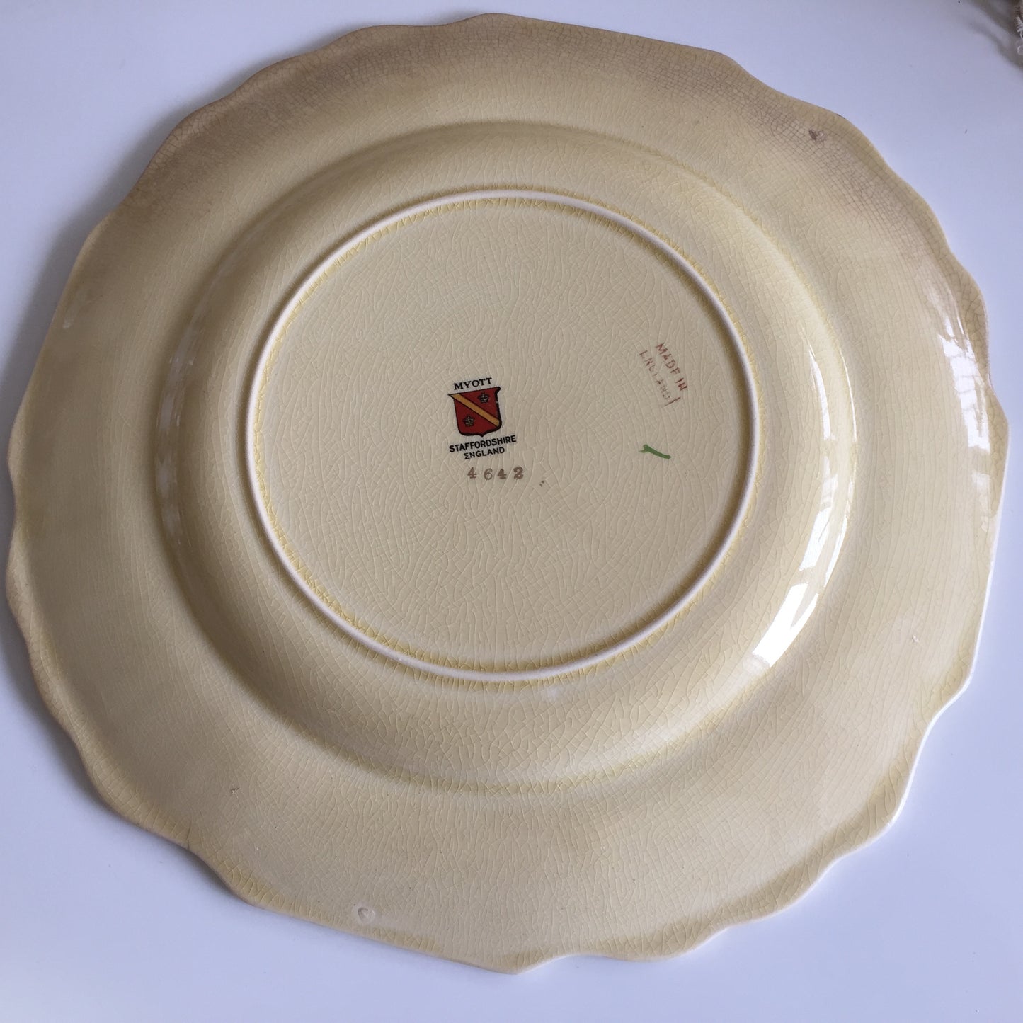 Art Deco Vintage Myott Staffordshire Floral Dinner Plate