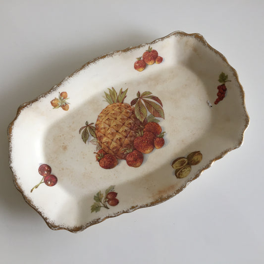 Vintage James Kent Old Foley Small Serving Platter | Pineapple | Fruit Design