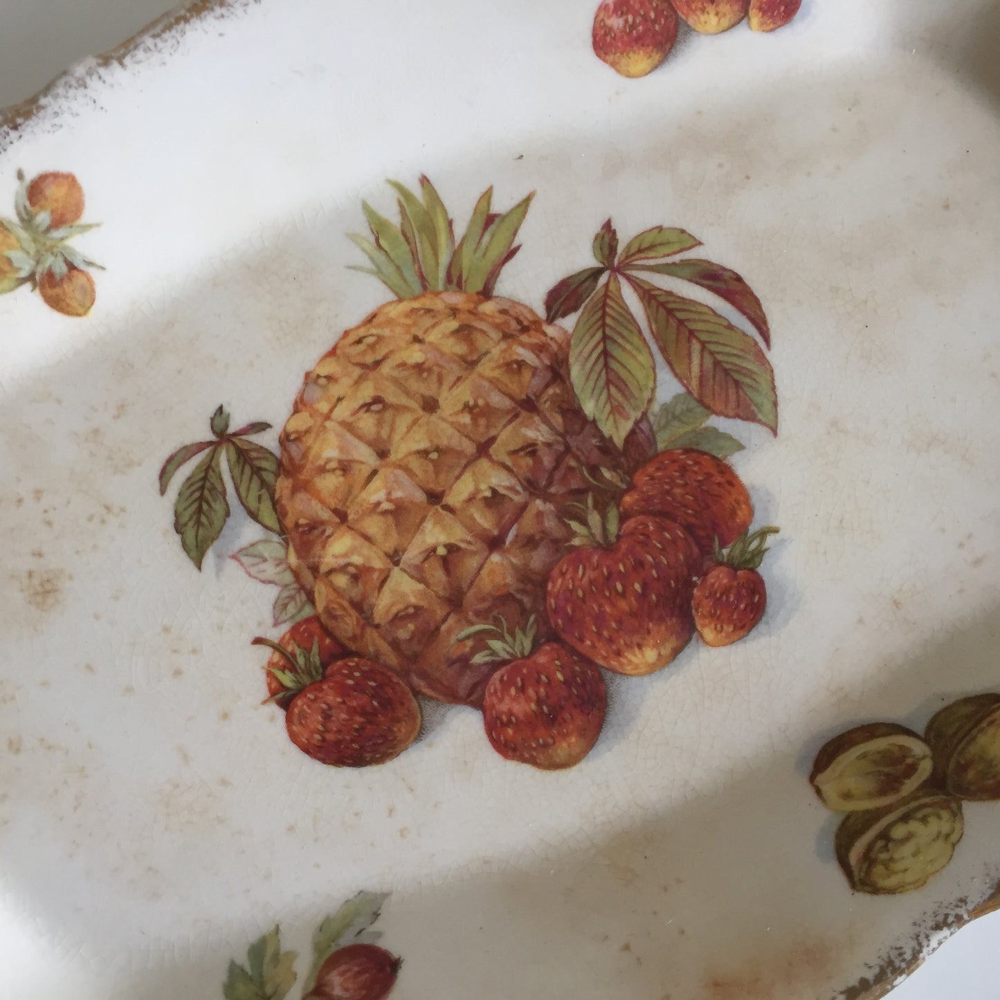 Vintage James Kent Old Foley Small Serving Platter | Pineapple | Fruit Design