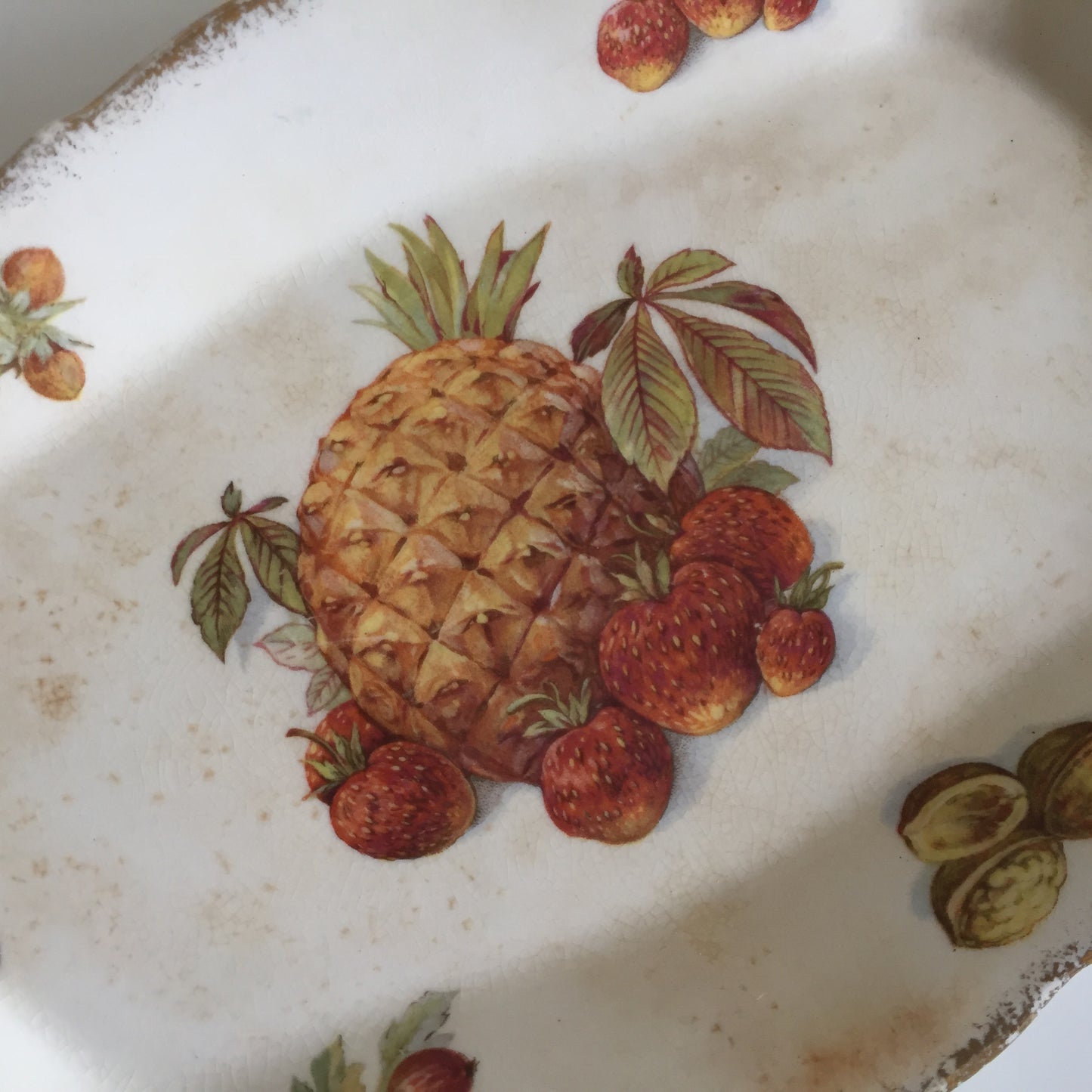 Vintage James Kent Old Foley Small Serving Platter | Pineapple | Fruit Design