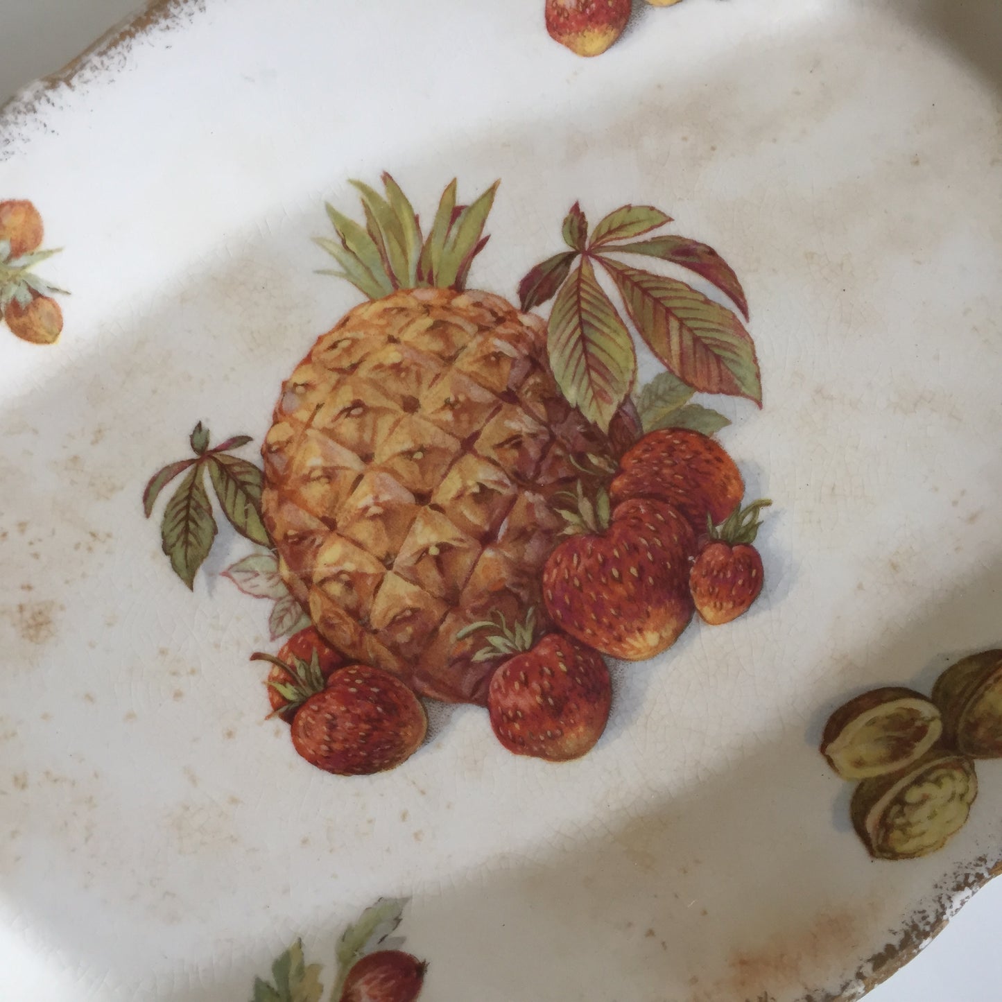 Vintage James Kent Old Foley Small Serving Platter | Pineapple | Fruit Design