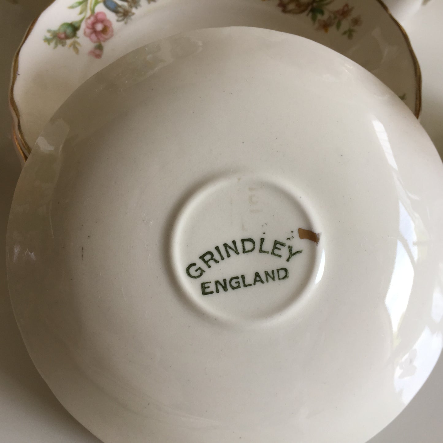 1930's Grindley English Espresso Cup & Saucer Floral Pattern Set of 12 Pcs
