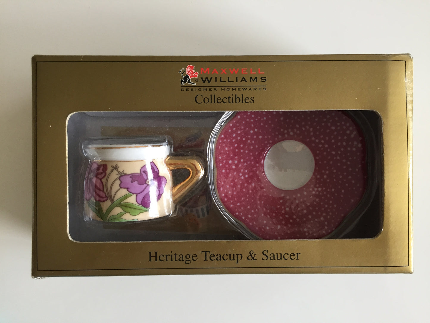 Maxwell & Williams Heritage Miniature Teacup and Saucer Set in Box