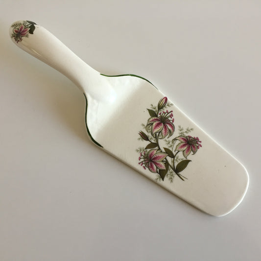 English Vintage Ceramic Cake Serving Spatula with Floral Pattern
