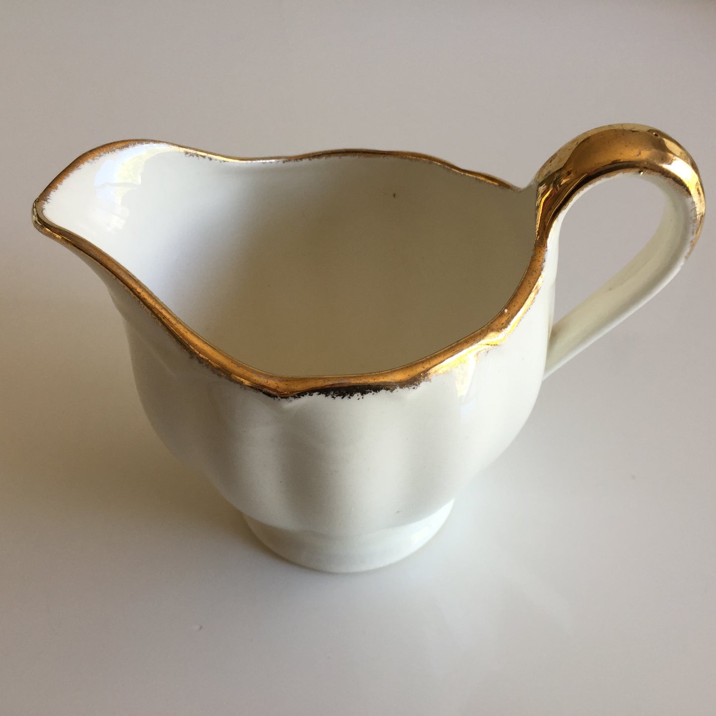 Creampetal Grindley Ivory & Gold Small Vintage Ironstone Creamer