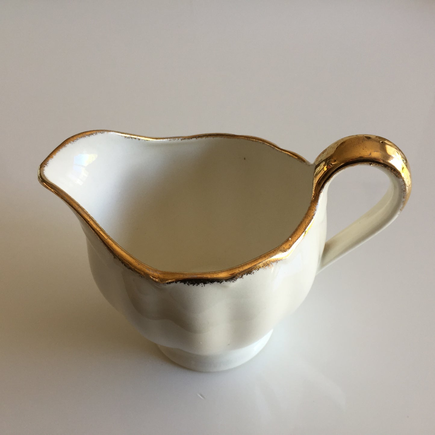 Creampetal Grindley Ivory & Gold Small Vintage Ironstone Creamer