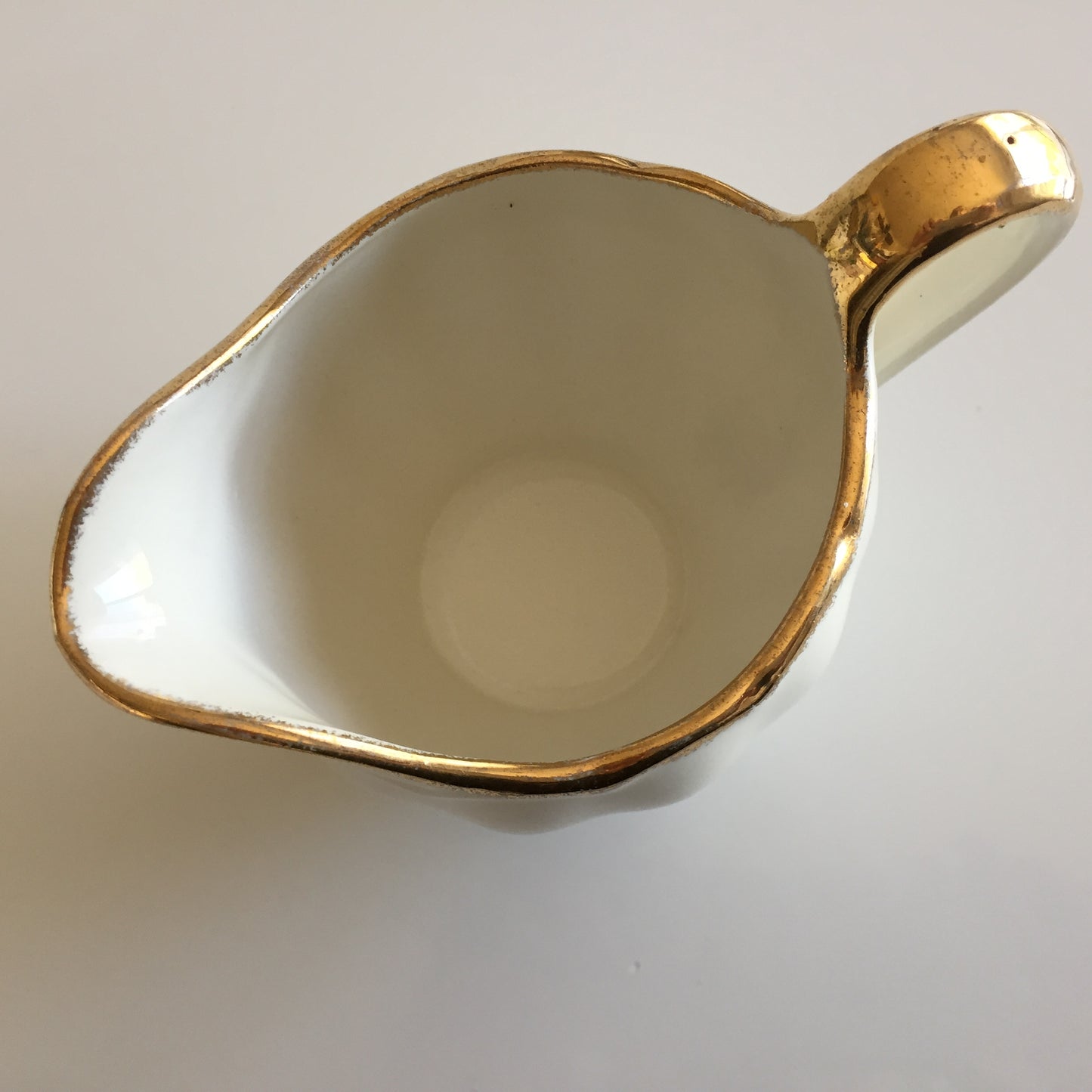 Creampetal Grindley Ivory & Gold Small Vintage Ironstone Creamer
