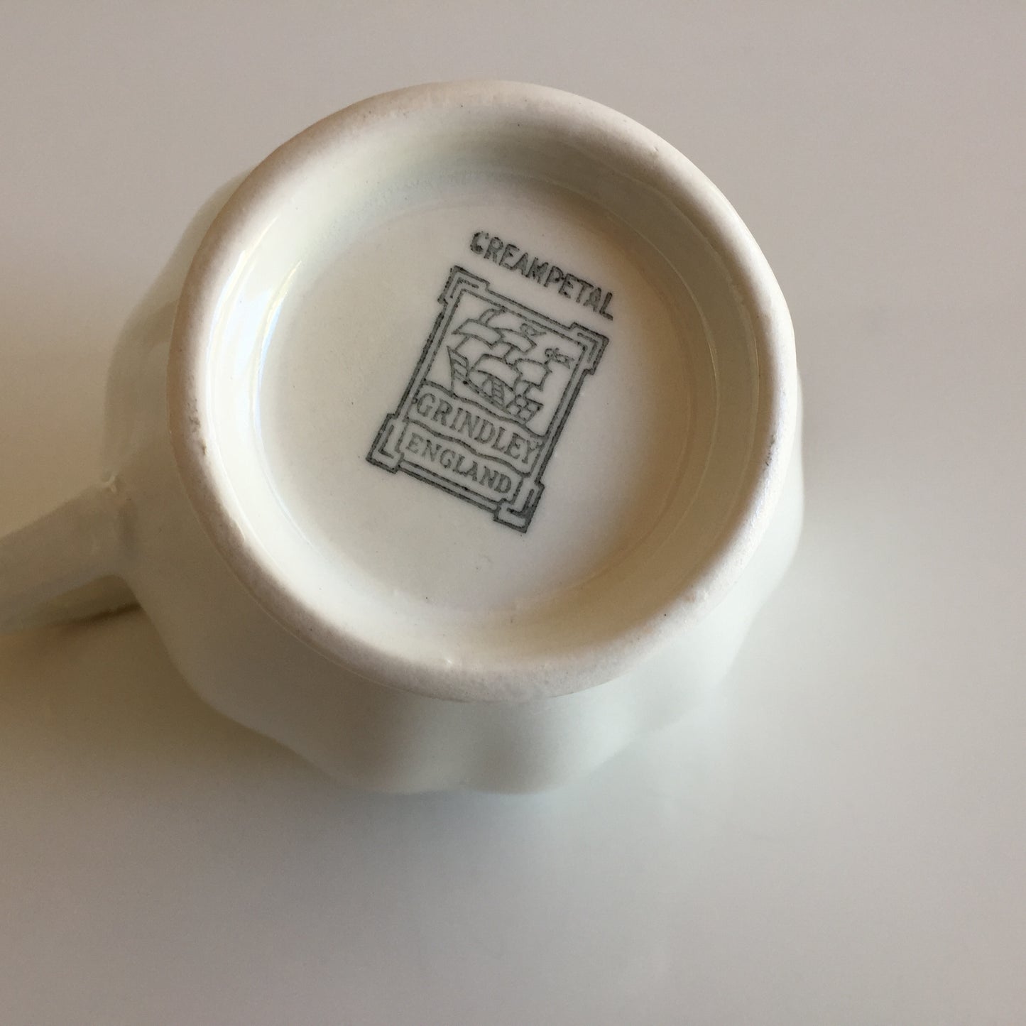 Creampetal Grindley Ivory & Gold Small Vintage Ironstone Creamer