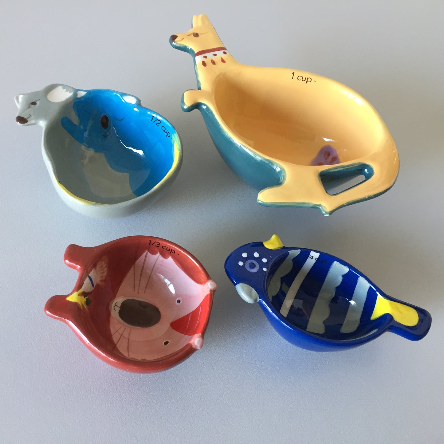 Australian Fauna Ceramic Measuring Cup Set 4pce