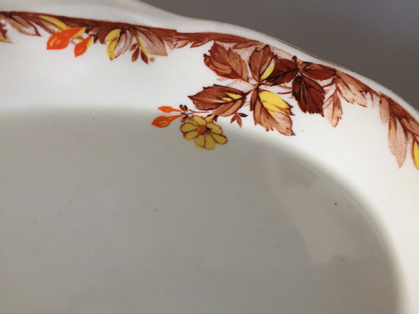 Grindley Creampetal Cumberland Oval Sandwich Platter, Autumn Leaves