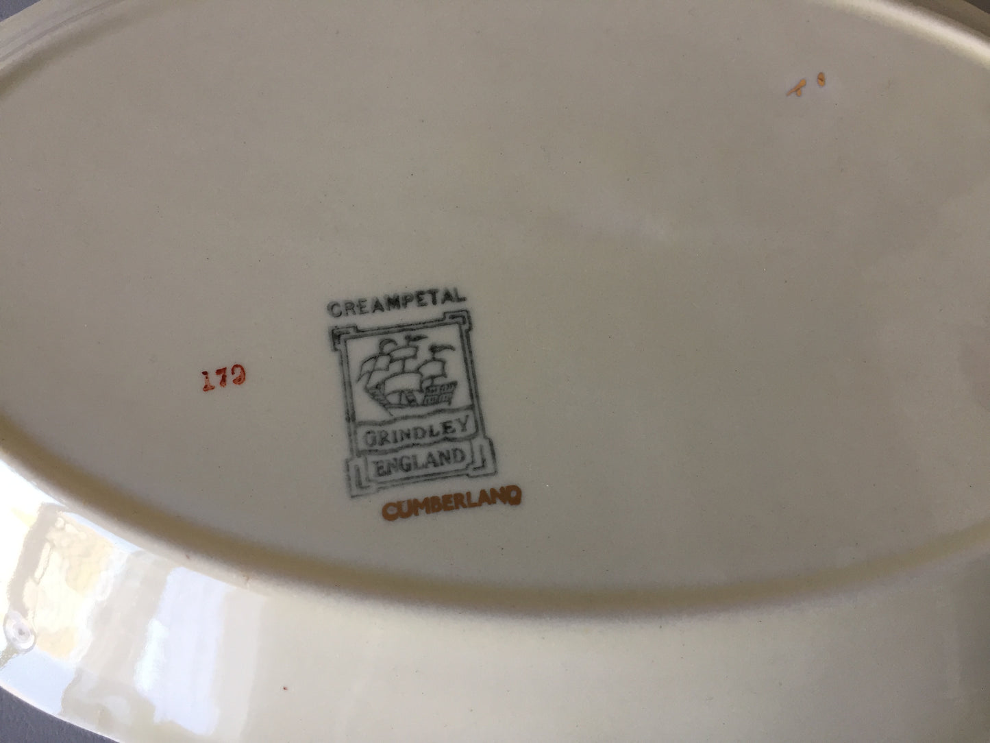 Grindley Creampetal Cumberland Oval Sandwich Platter, Autumn Leaves
