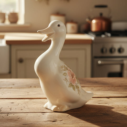 Mid-century Vintage Ceramic Duck Figurine | Cottagecore Decor