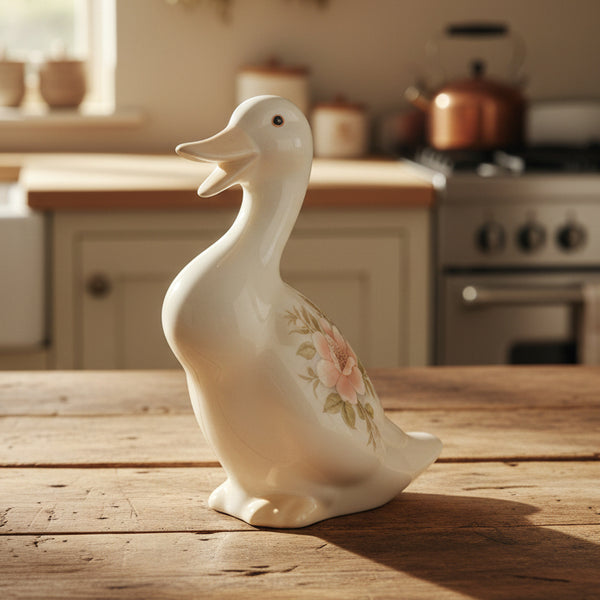 Mid-century Vintage Ceramic Duck Figurine | Cottagecore Decor
