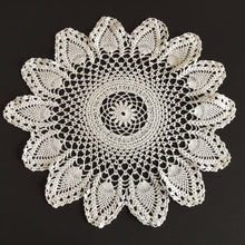 Load image into Gallery viewer, Large Vintage Crocheted Cotton Lace Doily with Pineapple Pattern