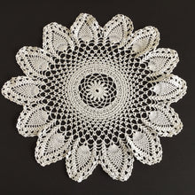Load image into Gallery viewer, Large Vintage Crocheted Cotton Lace Doily with Pineapple Pattern