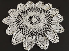 Load image into Gallery viewer, Large Vintage Crocheted Cotton Lace Doily with Pineapple Pattern