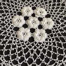 Load image into Gallery viewer, Vintage Crocheted Cotton Lace Doily with 3 Dimensional Irish Roses Pattern