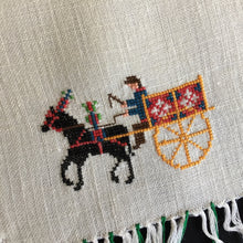 Load image into Gallery viewer, Cross Stitch Embroidered Reusable Vintage Cotton Napkin with Fringe