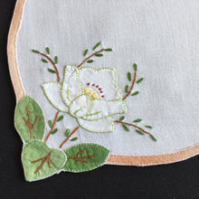 Load image into Gallery viewer, Hand Embroidered and Appliqued Vintage Cotton Placemat Doily