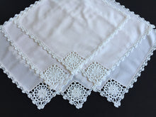 Load image into Gallery viewer, Handmade Vintage Beige Cotton Napkins with Crochet Lace
